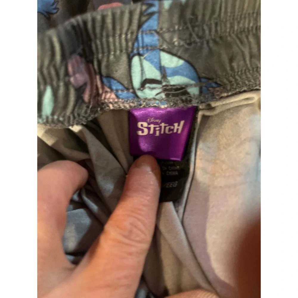 Disney Lilo & Stitch Pajama Pants XXL Gray Tropical Floral‎ Print Lounge Bottoms